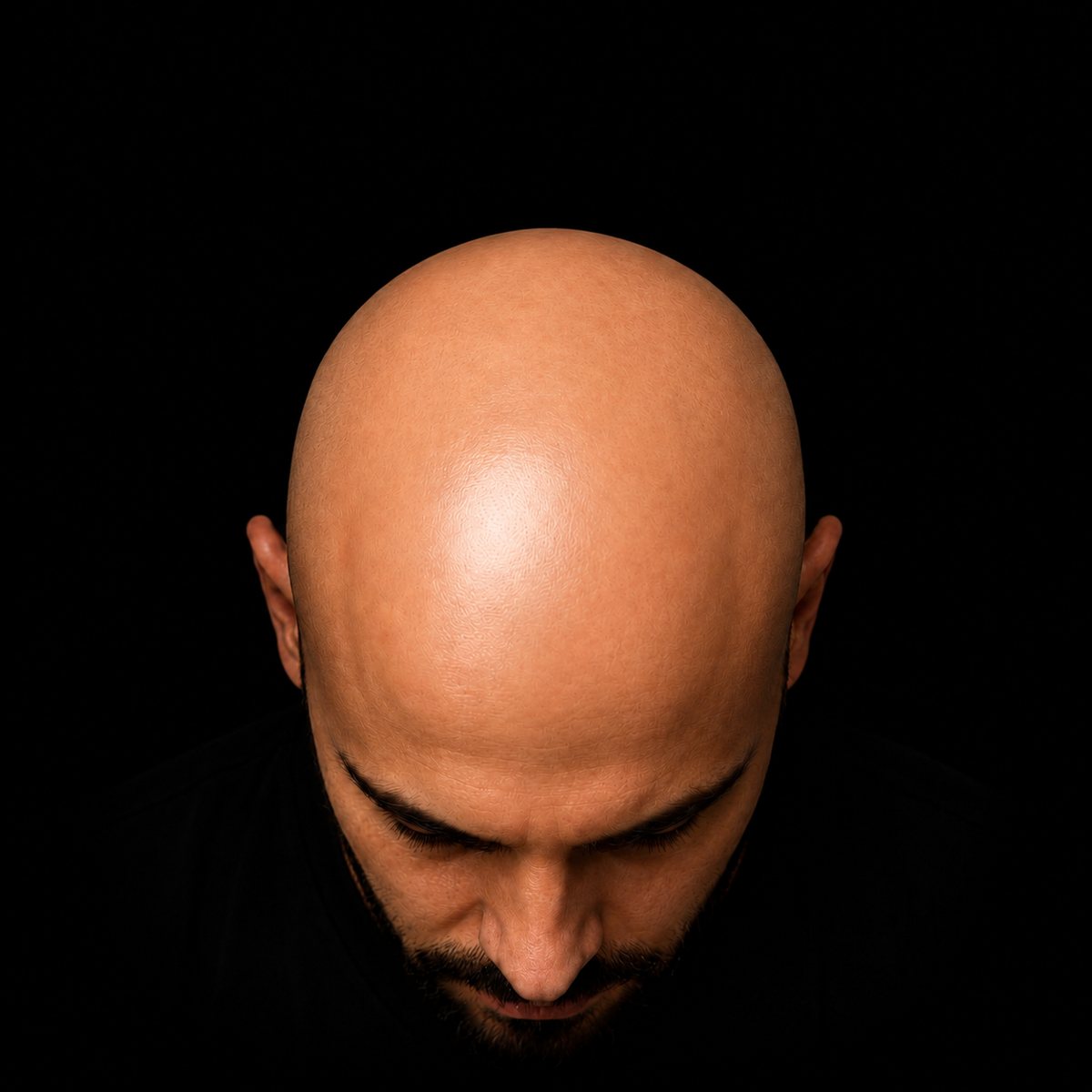 Avant tricopigmentation — crâne rasé
